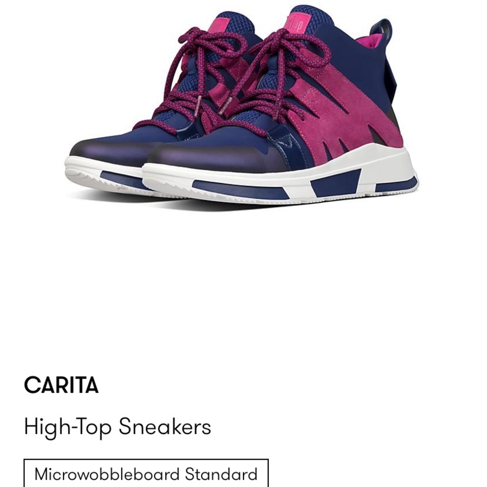 Fitflop high top carita fucsia & blue sneakers
